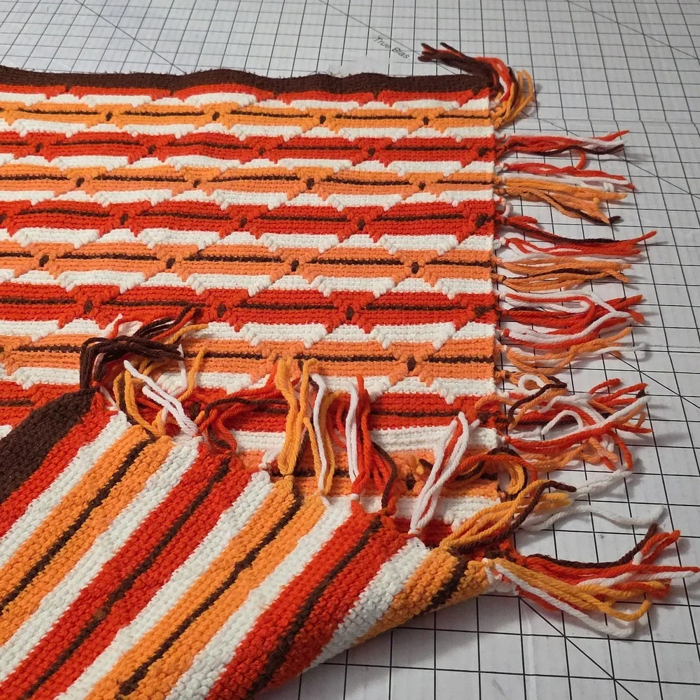 Handmade Crotchet Afghan Throw Blanket‎ - Preloved and Vintage late 70s